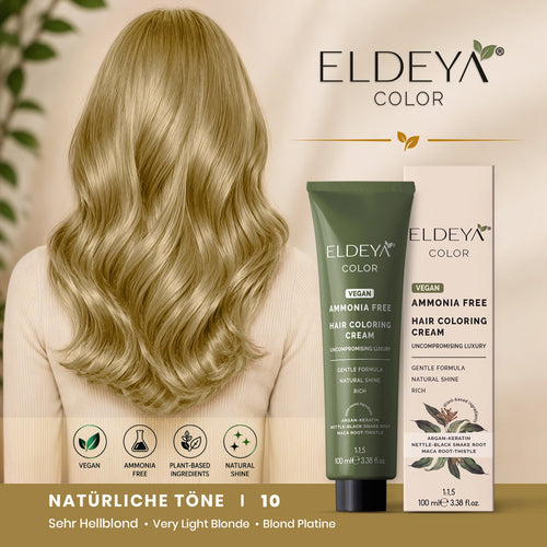 ELDEYA Haarfarbe 10 Sehr Hellblond (Set für Zuhause) - ELDEYAELDEYA Haarfarbe 10 Sehr Hellblond (Set für Zuhause)ELDEYA Haarfarbe 10 Sehr Hellblond (Set für Zuhause)