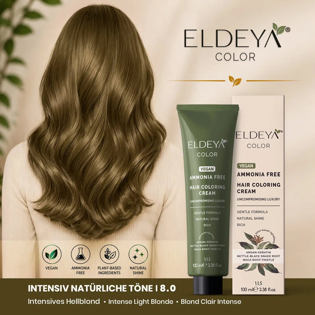 ELDEYA Haarfarbe 8.0 Intensives Hellblond - ELDEYAELDEYA Haarfarbe 8.0 Intensives Hellblond8.0 Intensives Hellblond