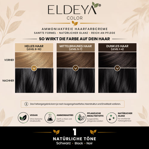 ELDEYA Haarfarbe 1 Schwarz