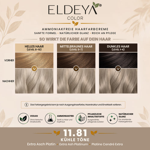ELDEYA Hair Dye 11.81 Extra Ash Platinum