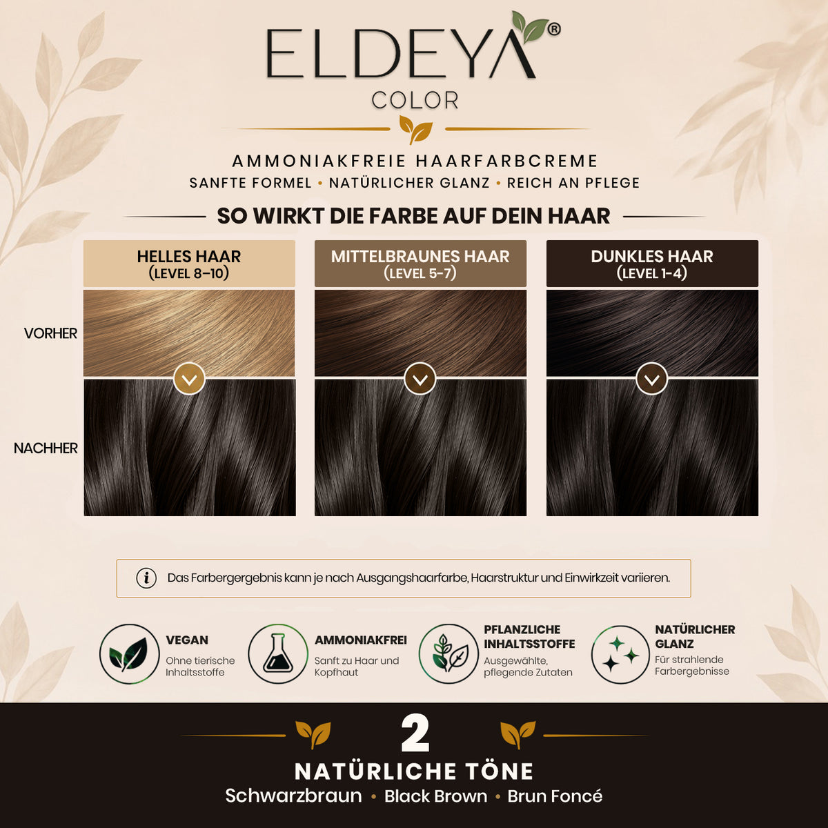 ELDEYA Haarfarbe 2 Schwarzbraun