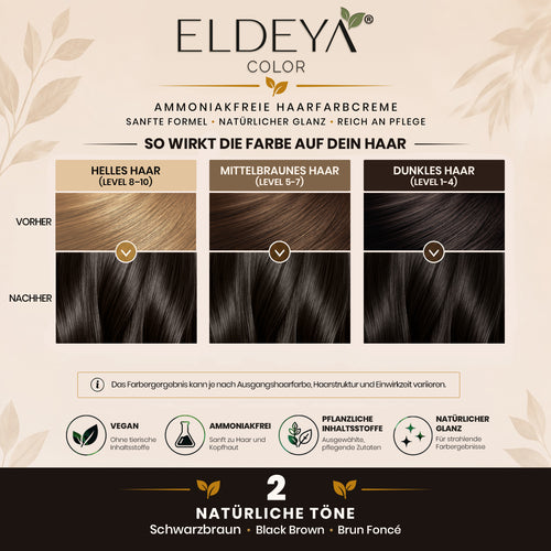 ELDEYA Hair Dye 2 Black Brown