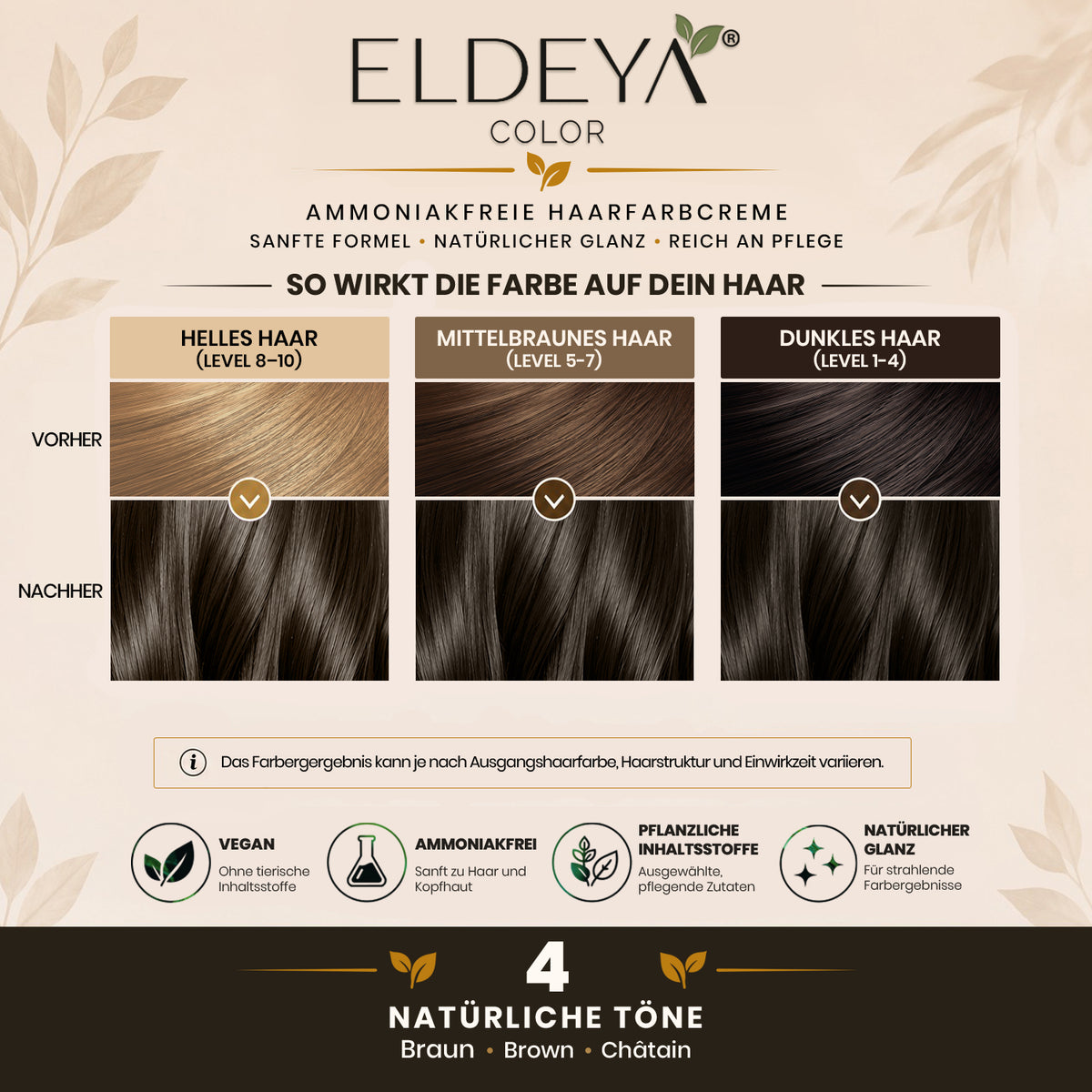ELDEYA Haarfarbe 4 Braun