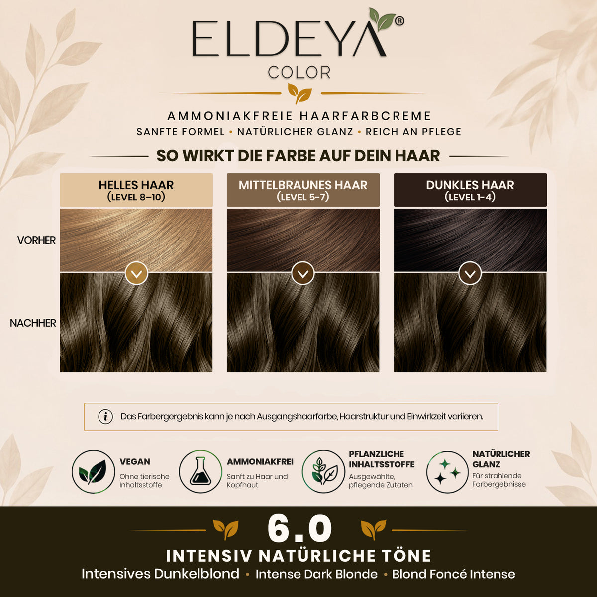 ELDEYA Haarfarbe 6.0 Intensives Dunkelblond