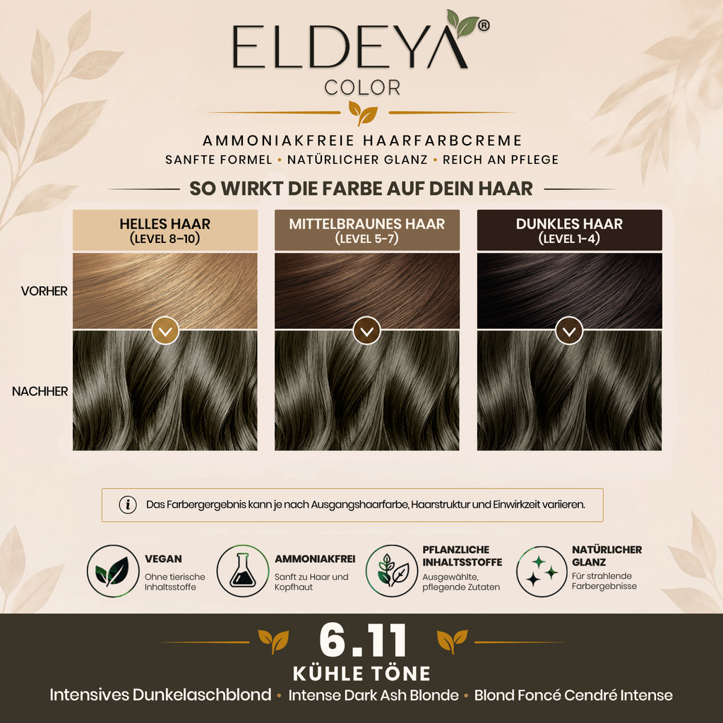 ELDEYA Coloration 6.11 Blond Cendré Foncé Intense