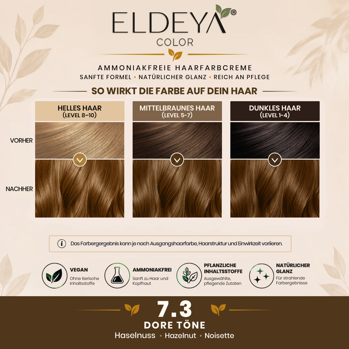 ELDEYA Haarfarbe 7.3 Haselnuss