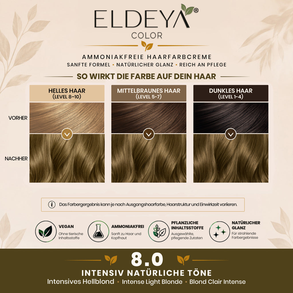 ELDEYA Haarfarbe 8.0 Intensives Hellblond